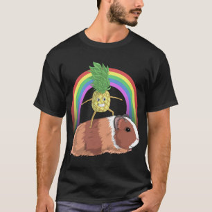 Pineapple Fruit Riding Guinea Pig Rainbow Cute Mag T-Shirt