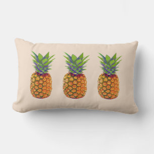Pineapple Fruits on Light Beige Lumbar Pillow
