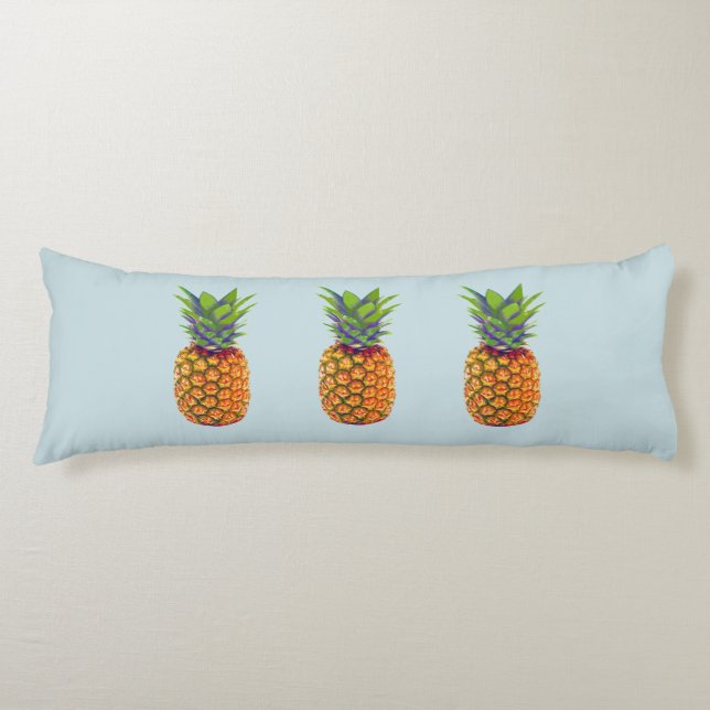 Pineapple Fruits on Light Blue Body Cushion (Front)