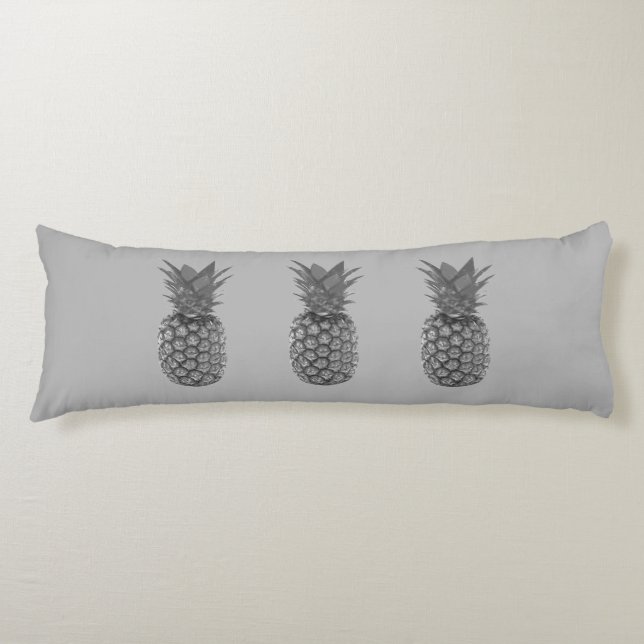 Pineapple Fruits on Light Silver Grey Body Cushion (Front)