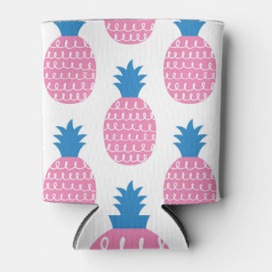 Pineapple Fun, Vintage Seamless Design. Can Cooler