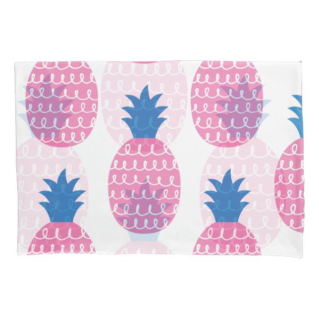 Pineapple Fun, Vintage Seamless Design. Pillowcase (Front)