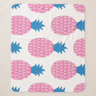 Pineapple Fun, Vintage Seamless Design. Sherpa Blanket