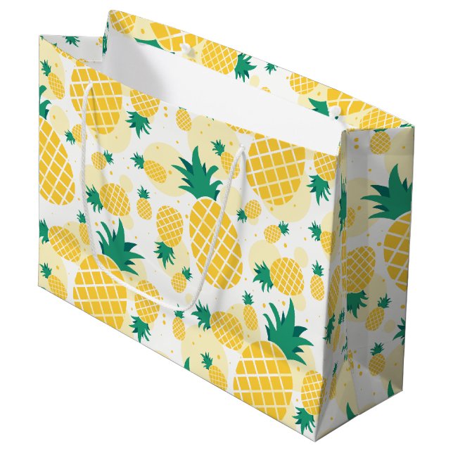 Pineapple Gift Bag - Large, Glossy (Front Angled)