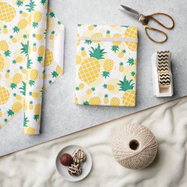 Pineapple Glossy Wrapping Paper, 30" x 6' Paper (Crafts)