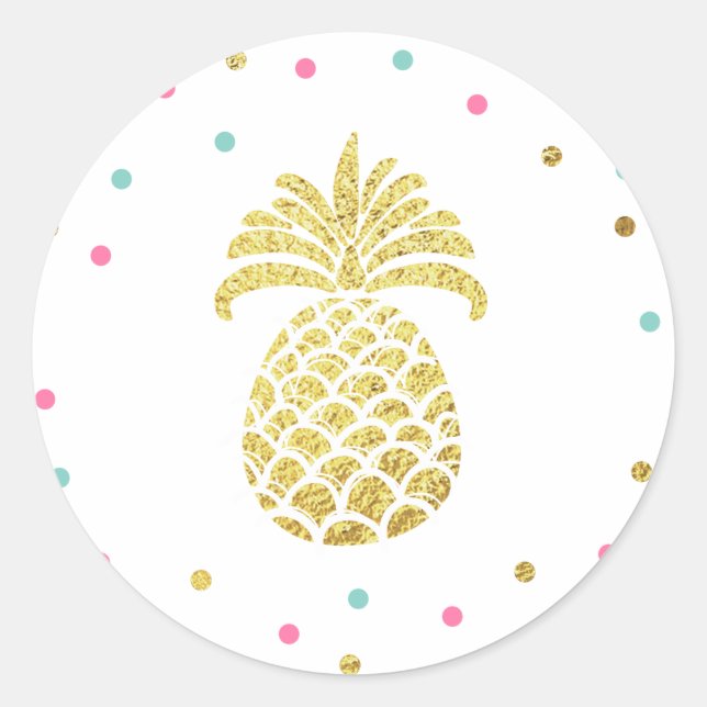 Pineapple gold Envelope seal sticker Tropical (Front)