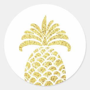 Pineapple gold Envelope seal sticker Tropical