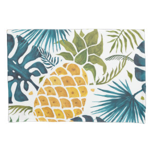 Pineapple gold palm foliage leaves pillowcase