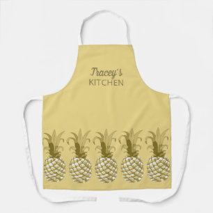 Pineapple Gold Row on Your Colour  ID239 Apron