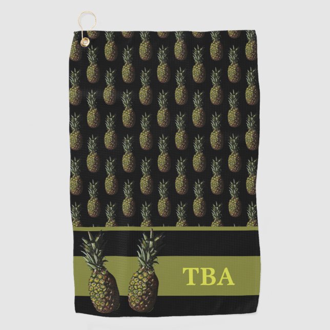 Pineapple Golf Towel - Personalised Monogram (Front)