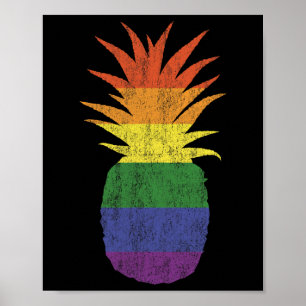 Pineapple Graphic Aloha Beaches Hawaii Vintage Ret Poster