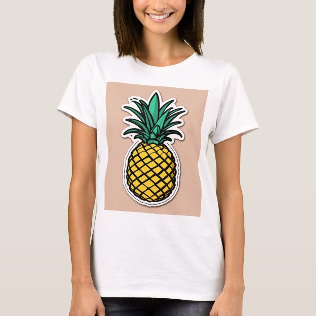 "Pineapple Graphic T-Shirt Design" (Front)