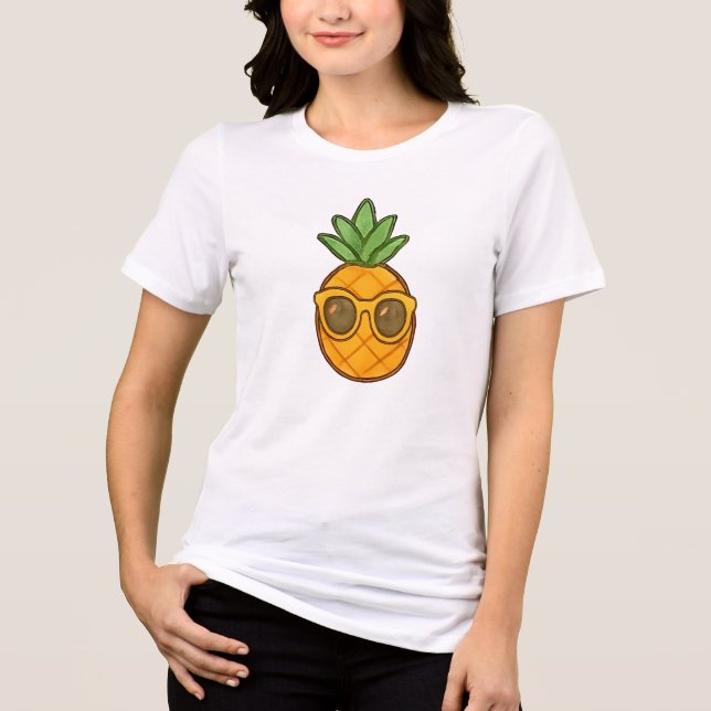 Pineapple Graphic with Sunglasses Tri-Blend Shirt (Front)