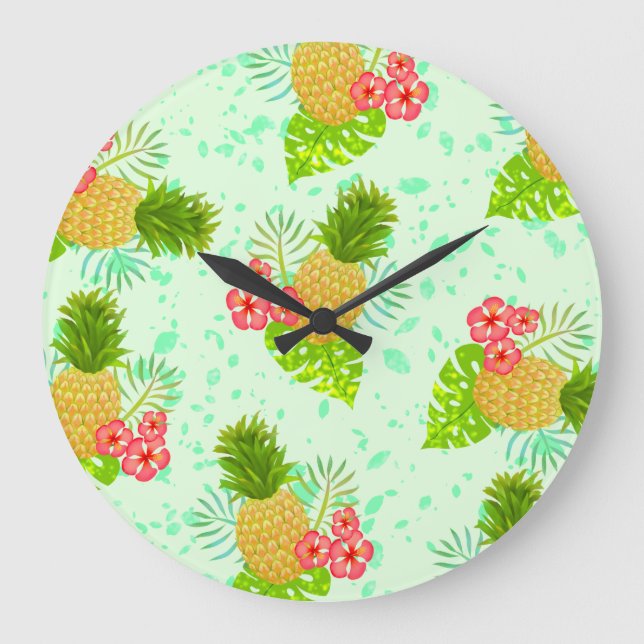 Pineapple Green Large Clock (Front)