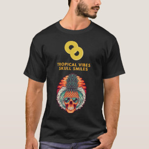 Pineapple Grin:Unveiling Tropical Vibes with Skull T-Shirt