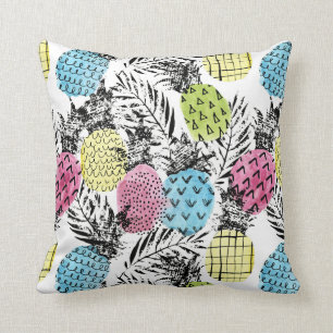 Pineapple Grunge Palms Cushion