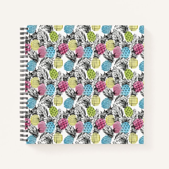Pineapple Grunge Palms Notebook (Front)