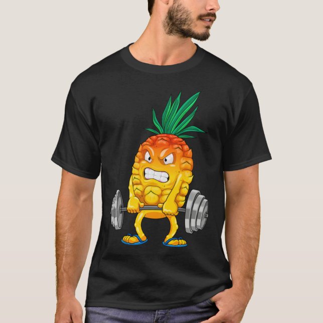 Pineapple Gym Workout  Deadlifting Summer Deadlift T-Shirt (Front)