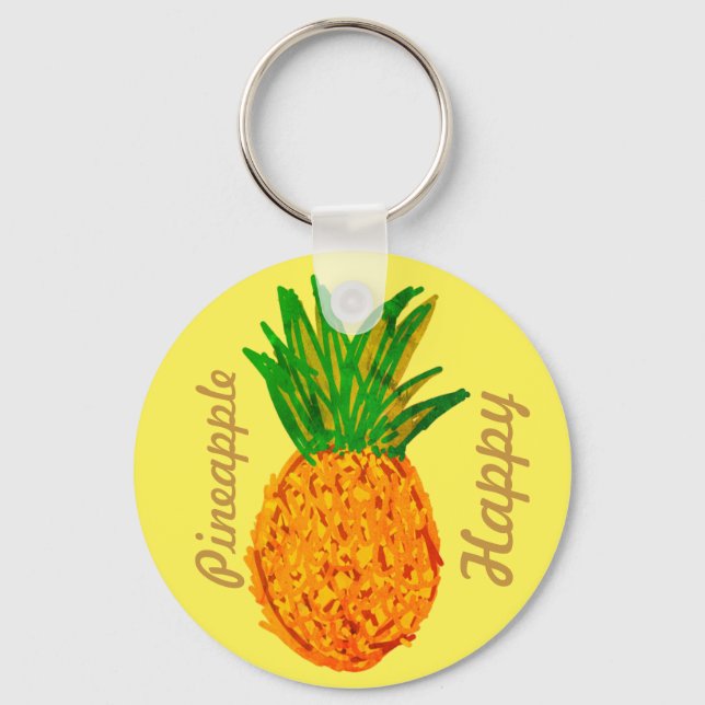 Pineapple happy key ring (Front)