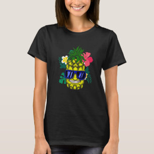Pineapple Hawaiian Aloha Tropical Honolulu Women M T-Shirt