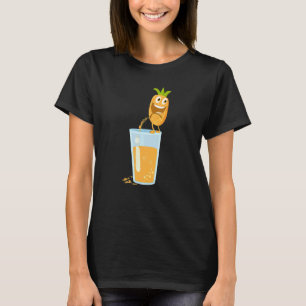 Pineapple Hawaiian Aloha Tropical Honolulu Women M T-Shirt