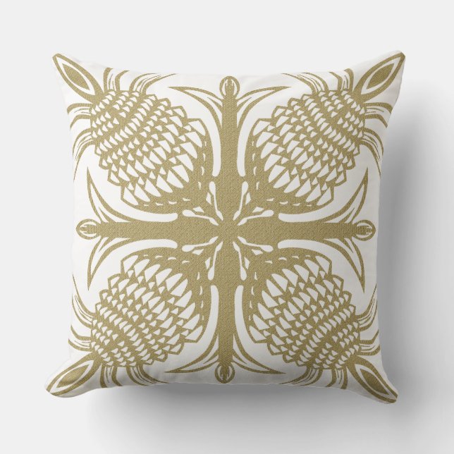 Pineapple Hawaiian quilt styled decor pillow (Front)