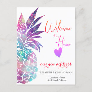 Pineapple,Heart New Address Announcement Postcard