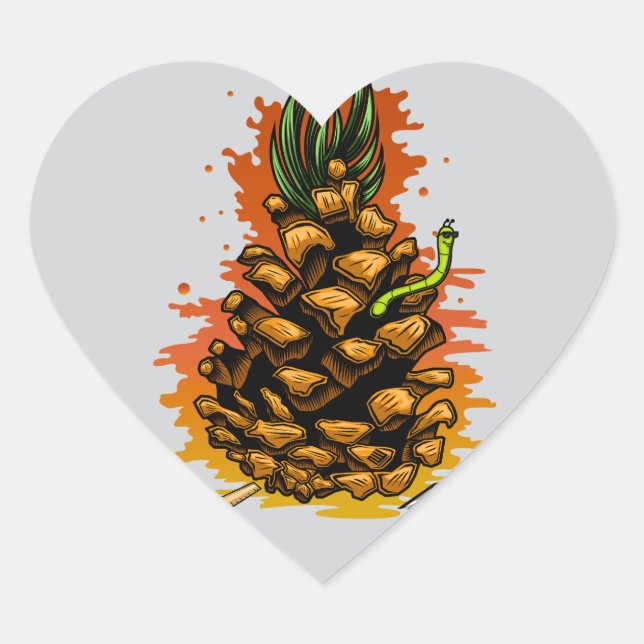 PineApple Heart Sticker (Front)