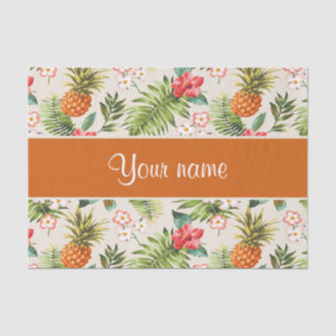 Pineapple Hibiscus and Palm Fronds Tissue Paper