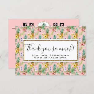 Pineapple & Hibiscus Watercolor Thank You Card
