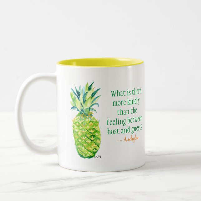Pineapple Hospitality Host Guest Mug (Left)