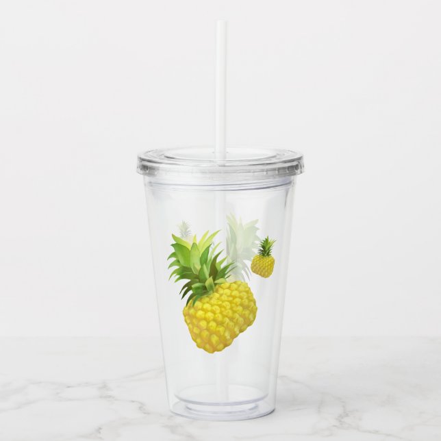 Pineapple Illustration Acrylic Tumbler (Front)