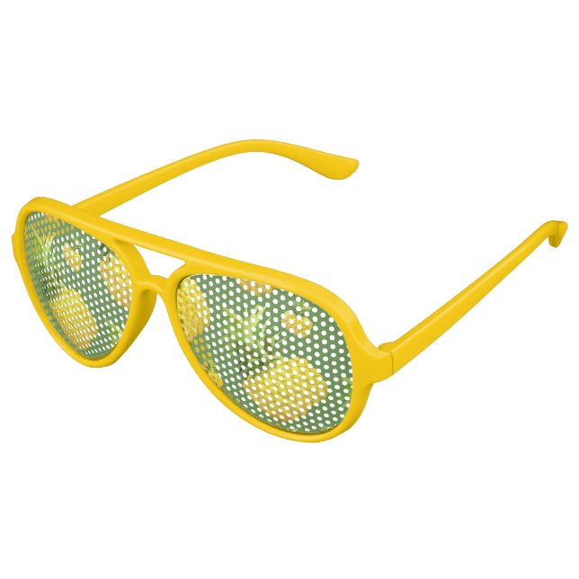 Pineapple Illustration Aviator Sunglasses (Angled)