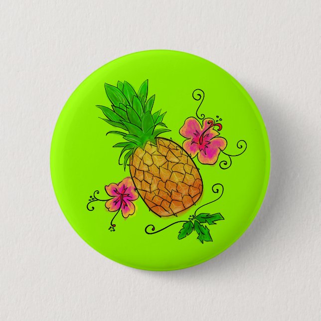 Pineapple Illustration | Button (Front)