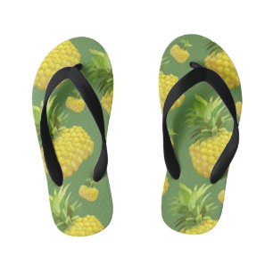 Pineapple Illustration Kid's Thongs