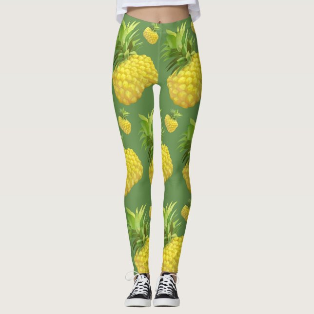 Pineapple Illustration Leggings (Front)