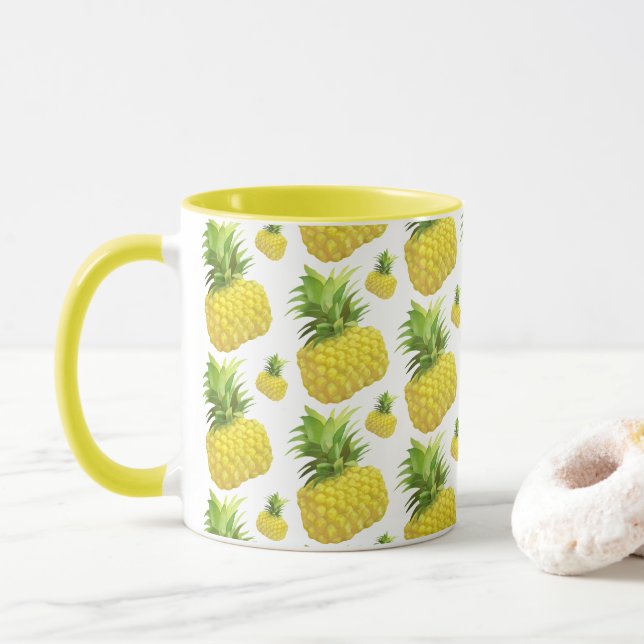 Pineapple Illustration Mug (With Donut)