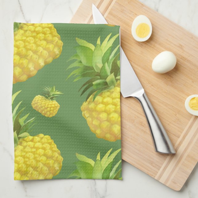 Pineapple Illustration Tea Towel (Quarter Fold)