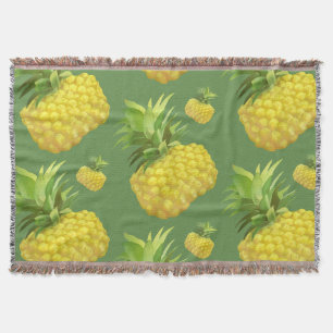 Pineapple Illustration Throw Blanket