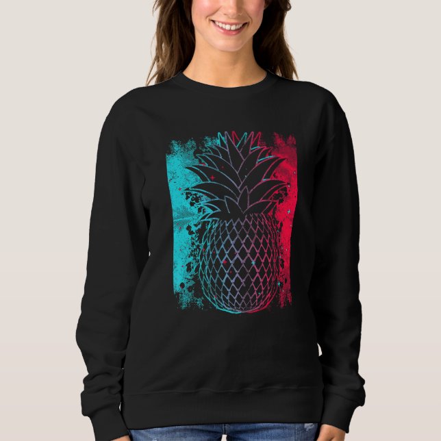 Pineapple In Techno Colour Festival Synthesizer Wh Sweatshirt (Front)