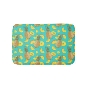 Pineapple In Turquoise Colour Bath Mat