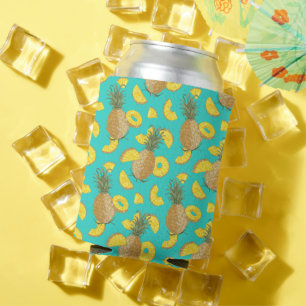 Pineapple In Turquoise Colour Can Cooler
