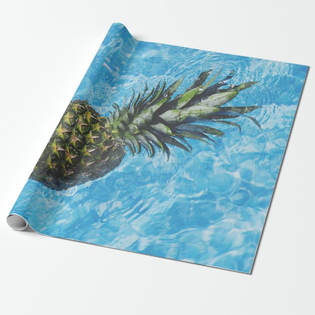 Pineapple in water wrapping paper (Unrolled)