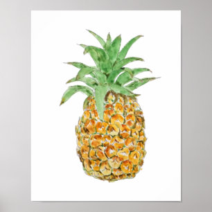 pineapple ink and watercolor painting poster