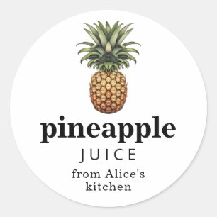 Pineapple juice canning label