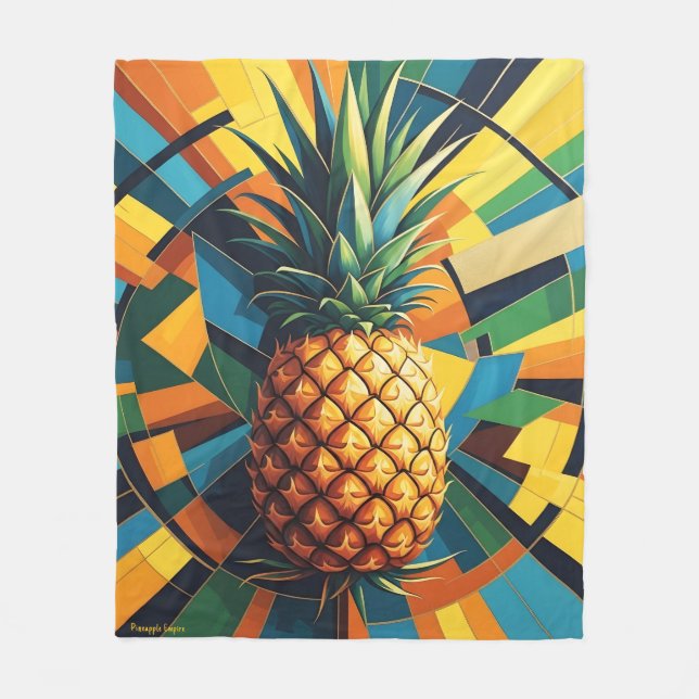 Pineapple Kaleidoscope - Pineapple Empire Design  Fleece Blanket (Front)