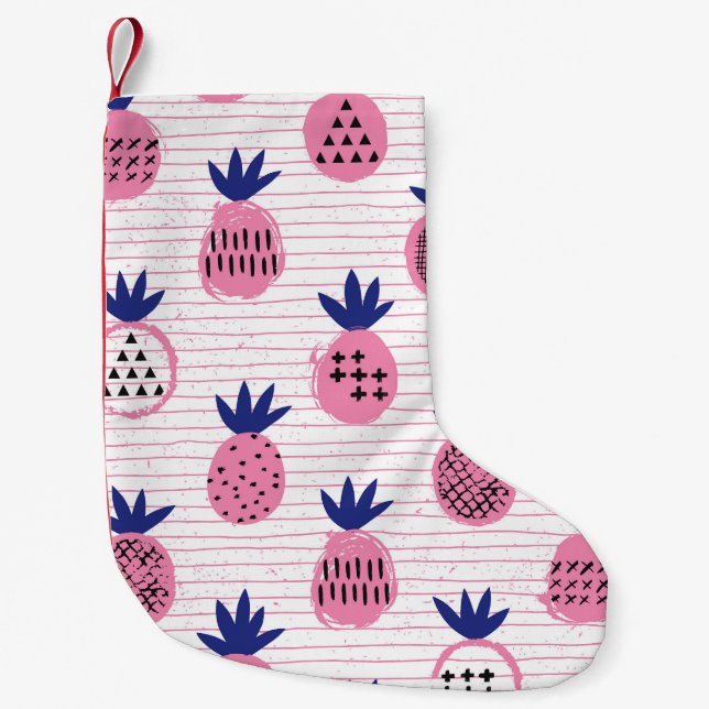 Pineapple kid design, vintage pattern. small christmas stocking (Front)