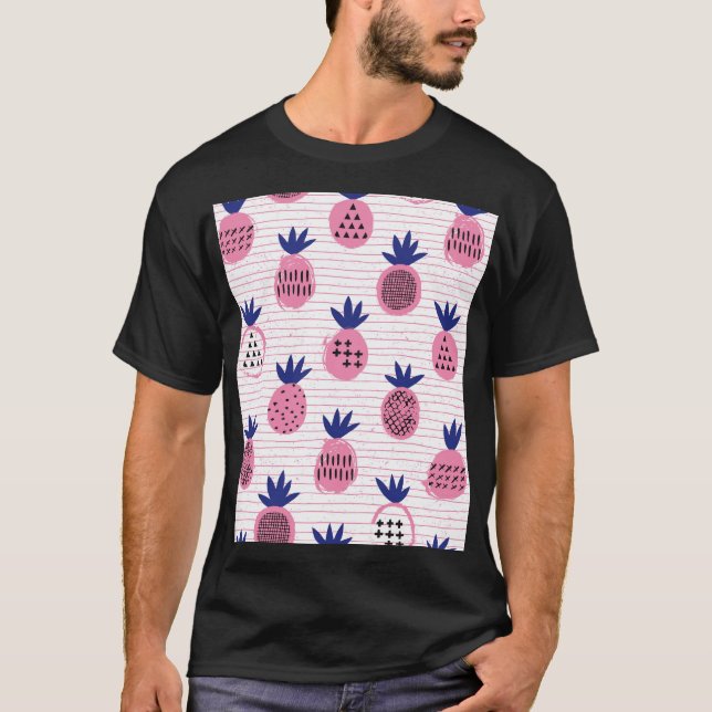 Pineapple kid design, vintage pattern. T-Shirt (Front)