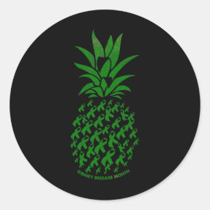 Pineapple Kidney Disease Awareness Costume Ribbon  Classic Round Sticker