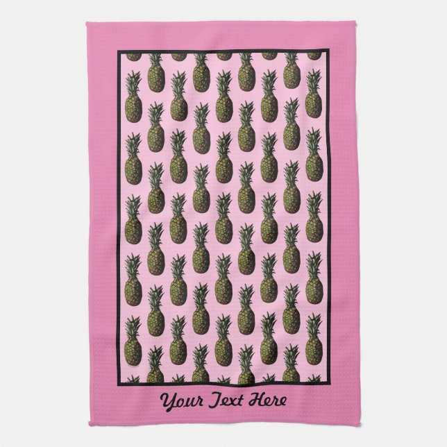 Pineapple Kitchen Towel - Optional Personalisation (Vertical)